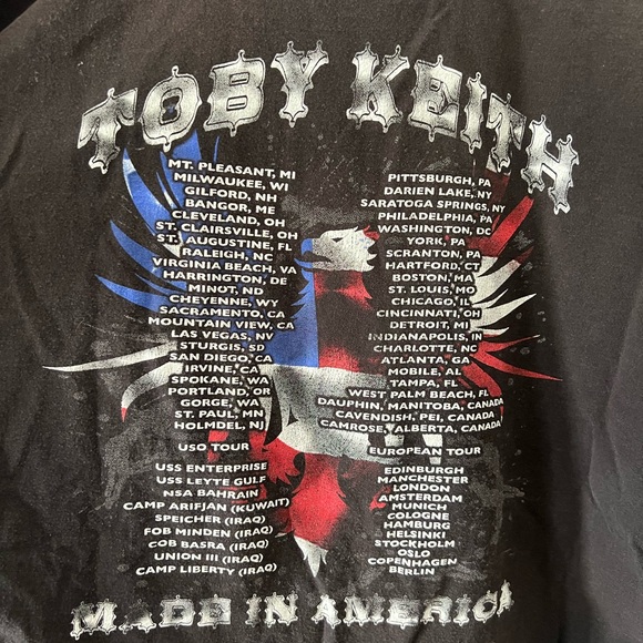 Toby Keith Made in America Tour Shirt Size XXL - Picture 9 of 9